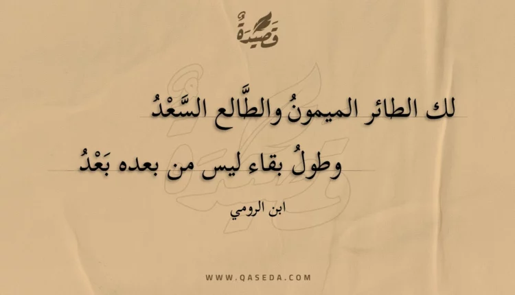 قصيدة لك الطائر الميمون والطالع السعد