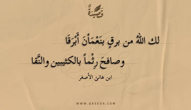 قصيدة لك الله من برق بنعمأن أبرقا