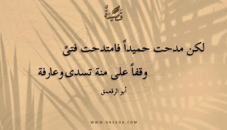 قصيدة لكن مدحت حميدا فامتدحت فتى