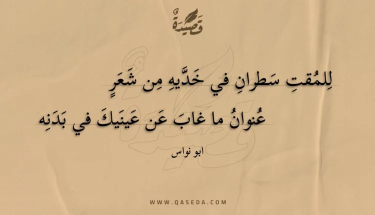 قصيدة للمقت سطران في خديه من شعر