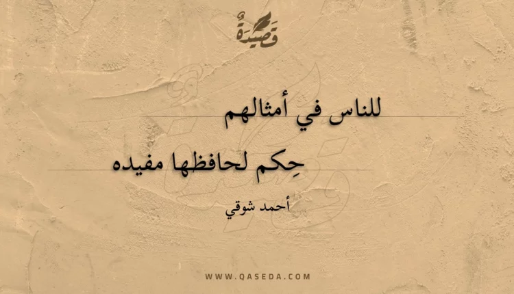 قصيدة للناس في أمثالهم