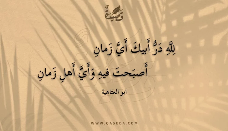 قصيدة لله در أبيك أي زمان