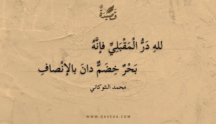 قصيدة لله در المقبلي فإنه