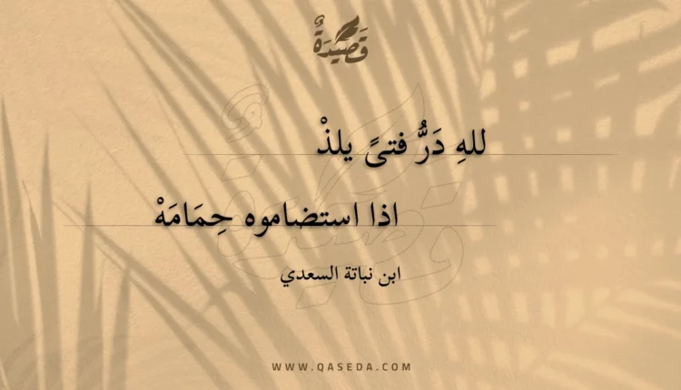 قصيدة لله در فتى يلذ