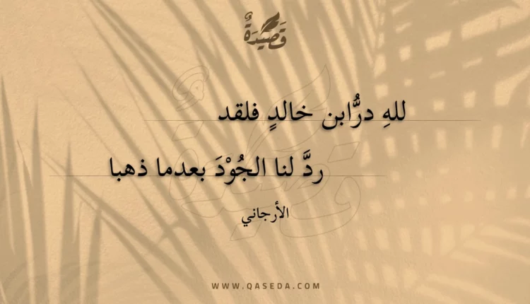 قصيدة لله درابن خالد فلقد