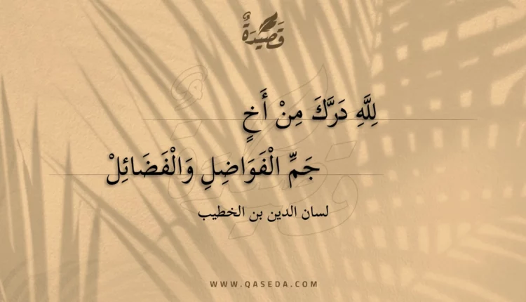 قصيدة لله درك من أخ