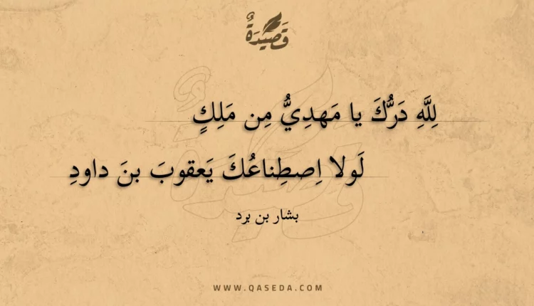 قصيدة لله درك يا مهدي من ملك