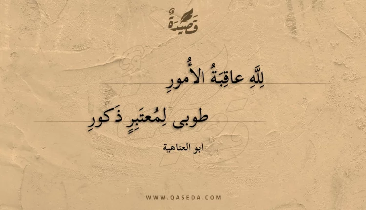 قصيدة لله عاقبة الأمور