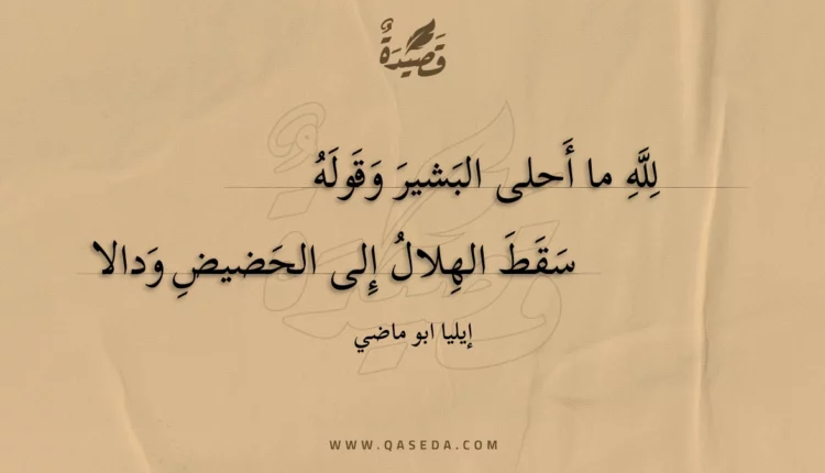 قصيدة لله ما أحلى البشير وقوله