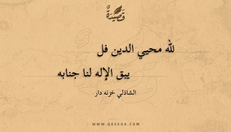 قصيدة لله محيي الدين فل