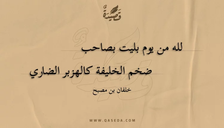 قصيدة لله من يوم بليت بصاحب