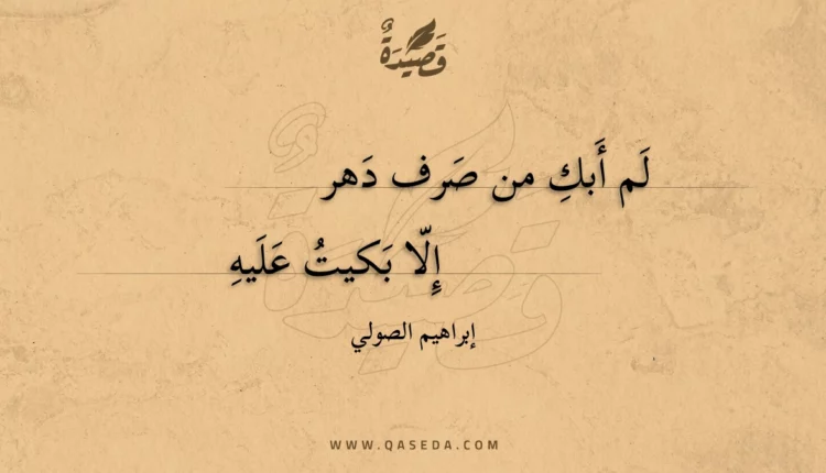 قصيدة لم أبك من صرف دهر
