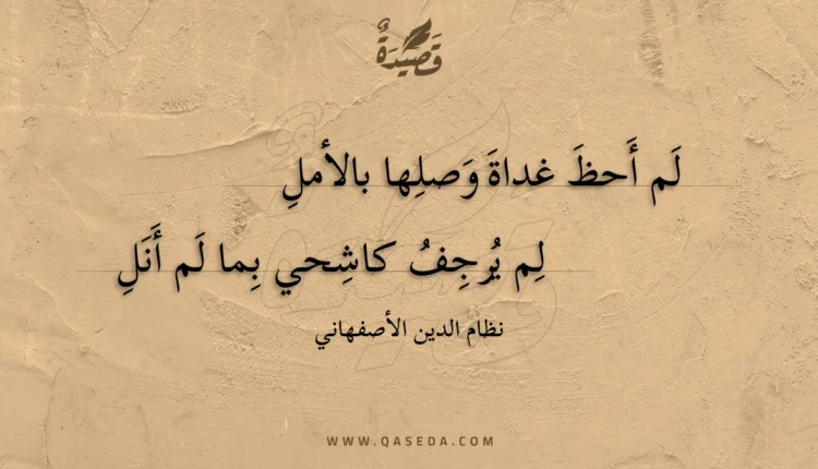 قصيدة لم أحظ غداة وصلها بالأمل