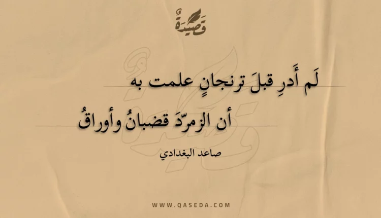 قصيدة لم أدر قبل ترنجان علمت به