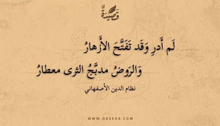 قصيدة لم أدر وقد تفتح الأزهار