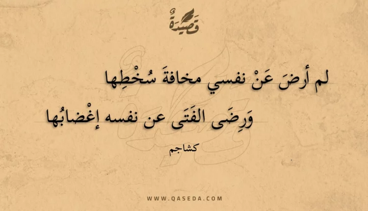 قصيدة لم أرض عن نفسي مخافة سخطها