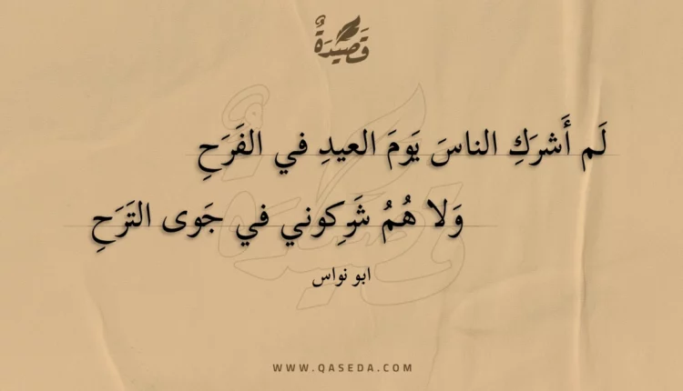 قصيدة لم أشرك الناس يوم العيد في الفرح