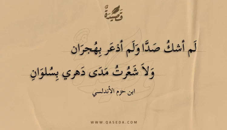 قصيدة لم أشك صدا ولم أذعر بهجران