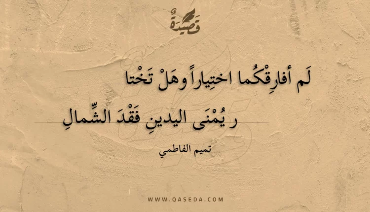 قصيدة لم أفارقكما اختيارا وهل تختار