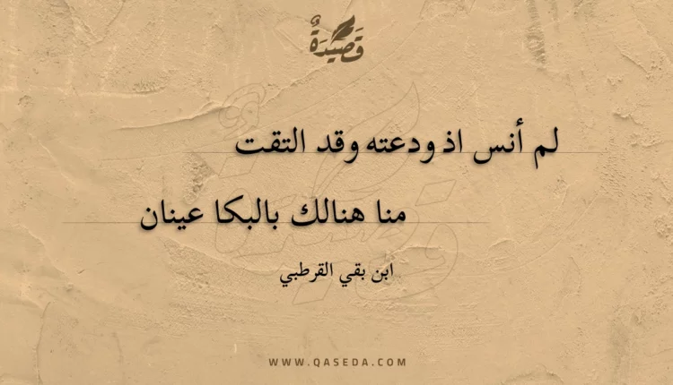 قصيدة لم أنس اذ ودعته وقد التقت