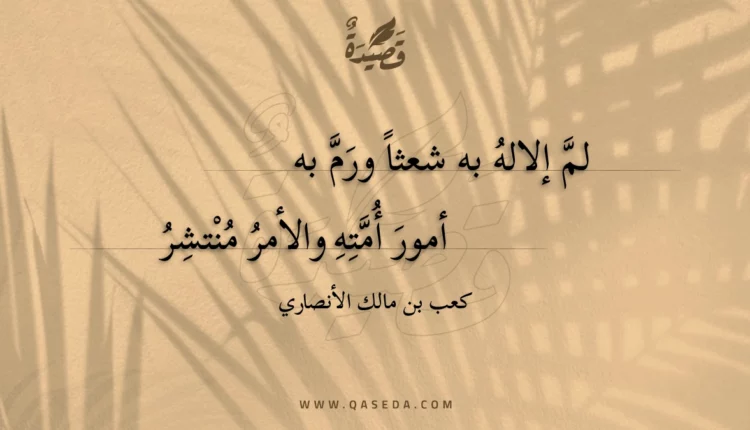 قصيدة لم إلاله به شعثا ورم به