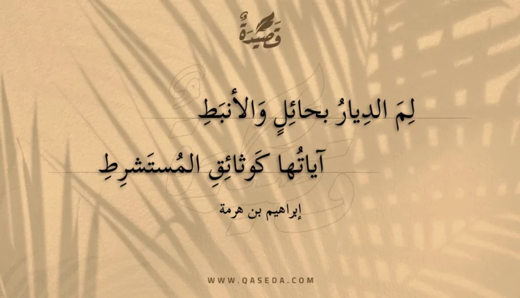 قصيدة لم الديار بحائل والأنبط
