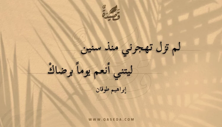 قصيدة لم تزل تهجرني منذ سنين