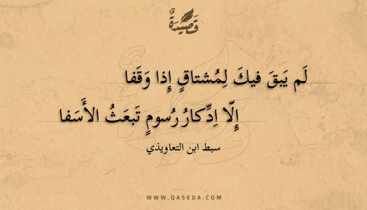 قصيدة لم يبق فيك لمشتاق إذا وقفا