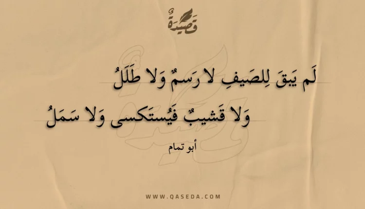 قصيدة لم يبق للصيف لا رسم ولا طلل