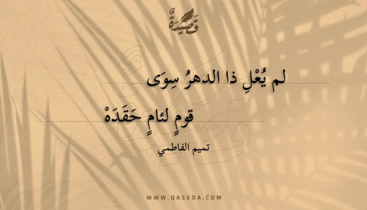 قصيدة لم يعل ذا الدهر سوى