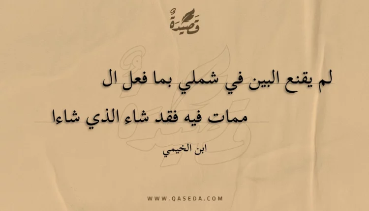 قصيدة لم يقنع البين في شملي بما فعل