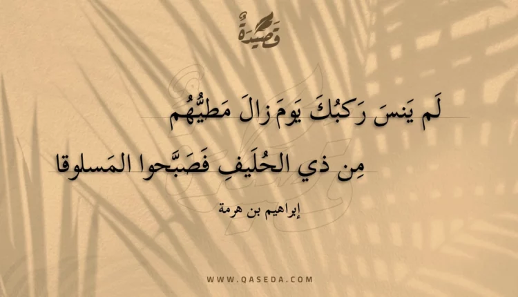 قصيدة لم ينس ركبك يوم زال مطيهم