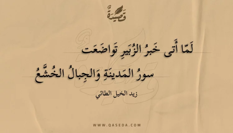 قصيدة لما أتى خبر الزبير تواضعت