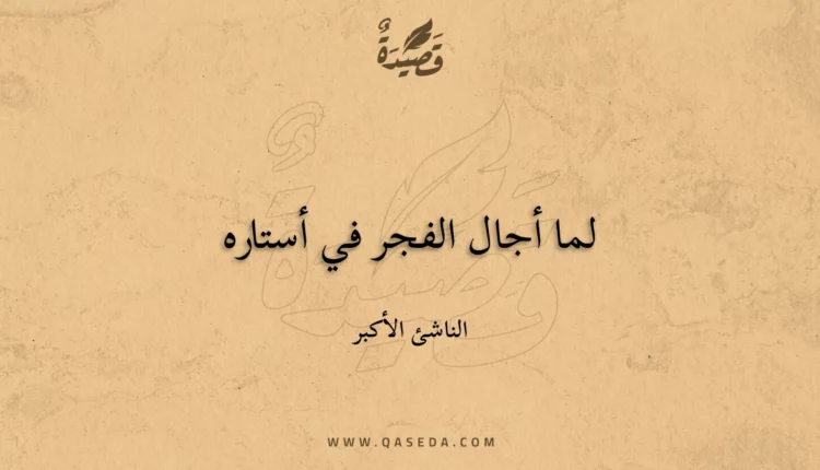 قصيدة لما أجال الفجر في أستاره
