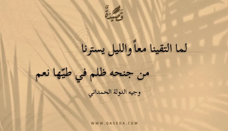 قصيدة لما التقينا معا والليل يسترنا