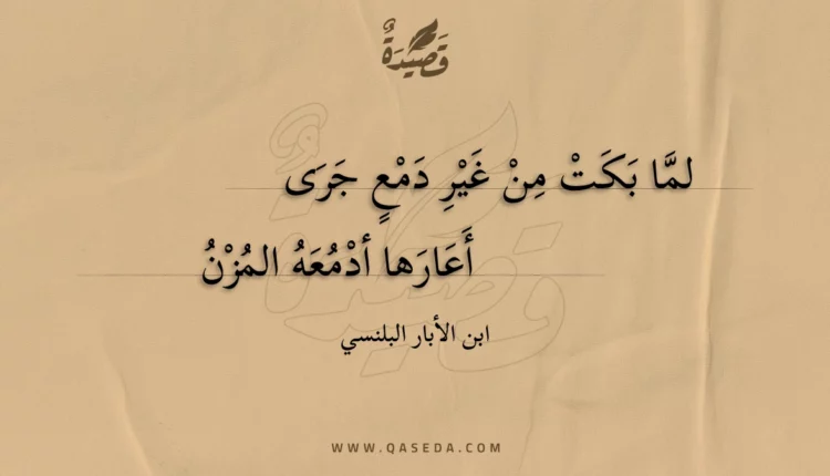 قصيدة لما بكت من غير دمع جرى