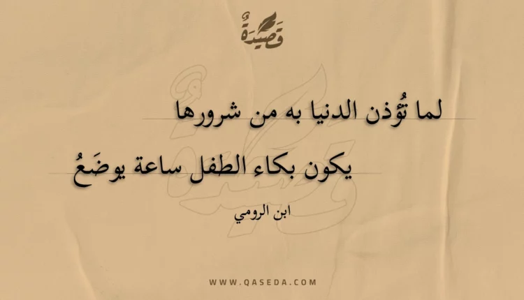قصيدة لما تؤذن الدنيا به من شرورها