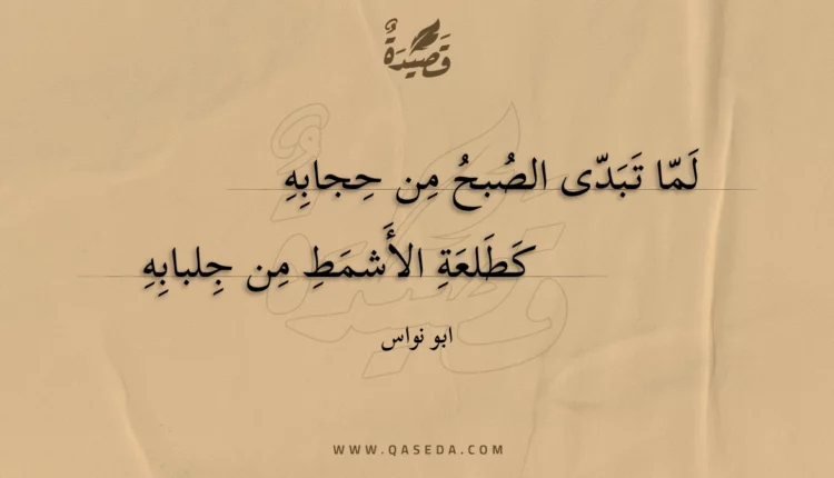 قصيدة لما تبدى الصبح من حجابه