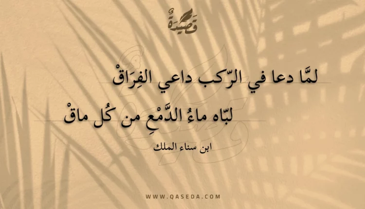 قصيدة لما دعا في الركب داعي الفراق