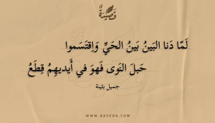 قصيدة لما دنا البين بين الحي واقتسموا
