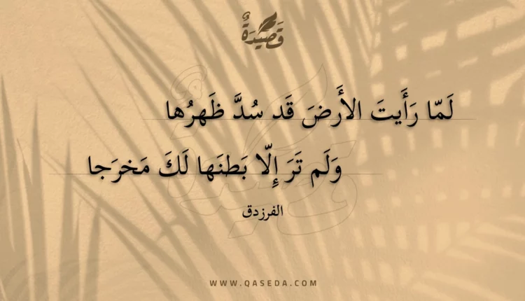 قصيدة لما رأيت الأرض قد سد ظهرها