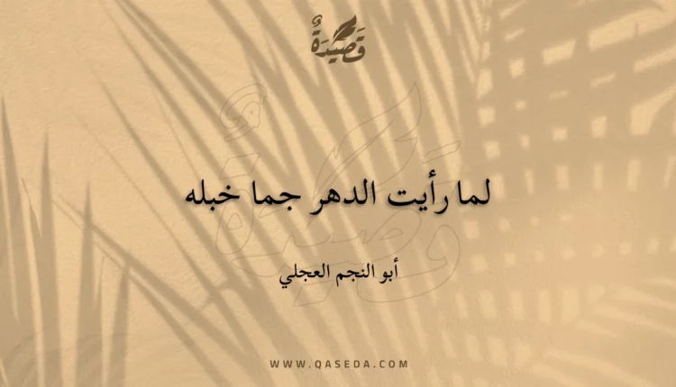 قصيدة لما رأيت الدهر جما خبله