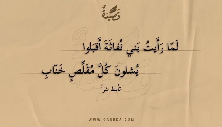 قصيدة لما رأيت بني نفاثة أقبلوا