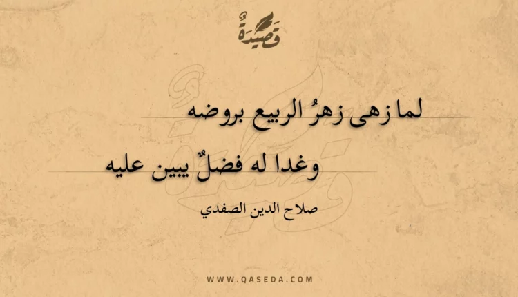 قصيدة لما زهى زهر الربيع بروضه