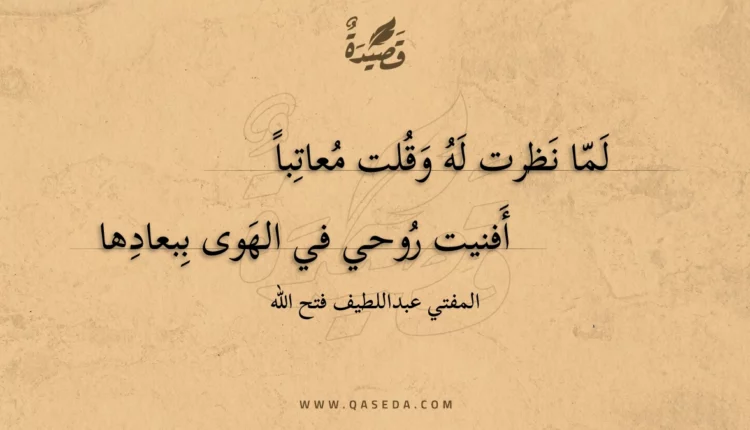 قصيدة لما نظرت له وقلت معاتبا
