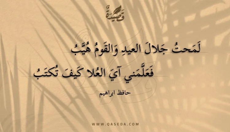 قصيدة لمحت جلال العيد والقوم هيب