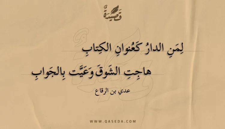قصيدة لمن الدار كعنوان الكتاب