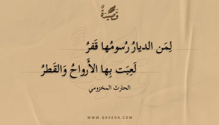 قصيدة لمن الديار رسومها قفر