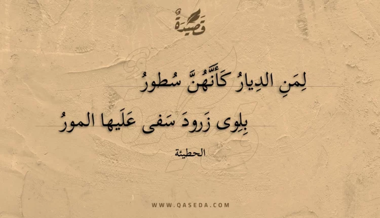 قصيدة لمن الديار كأنهن سطور