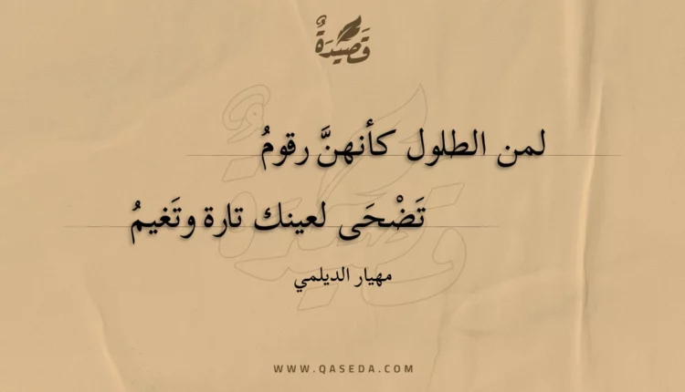 قصيدة لمن الطلول كأنهن رقوم